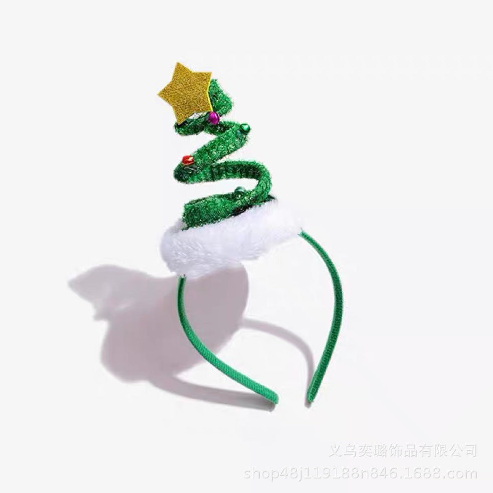 Wholesale Christmas Antlers Sparkling Pink Silver Ball Headband